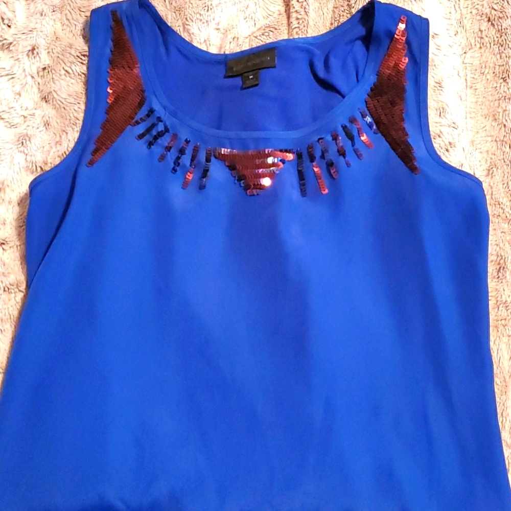 Royal blue sequin tank